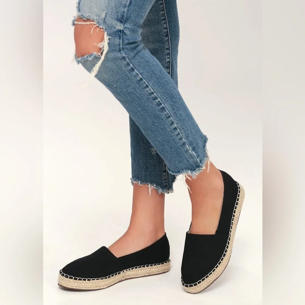 Joie Cara Black‎ Canvas Platform Espadrille Shoes